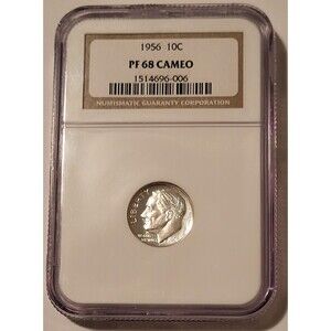 1956 Roosevelt Dime Proof PF68 Cameo NGC